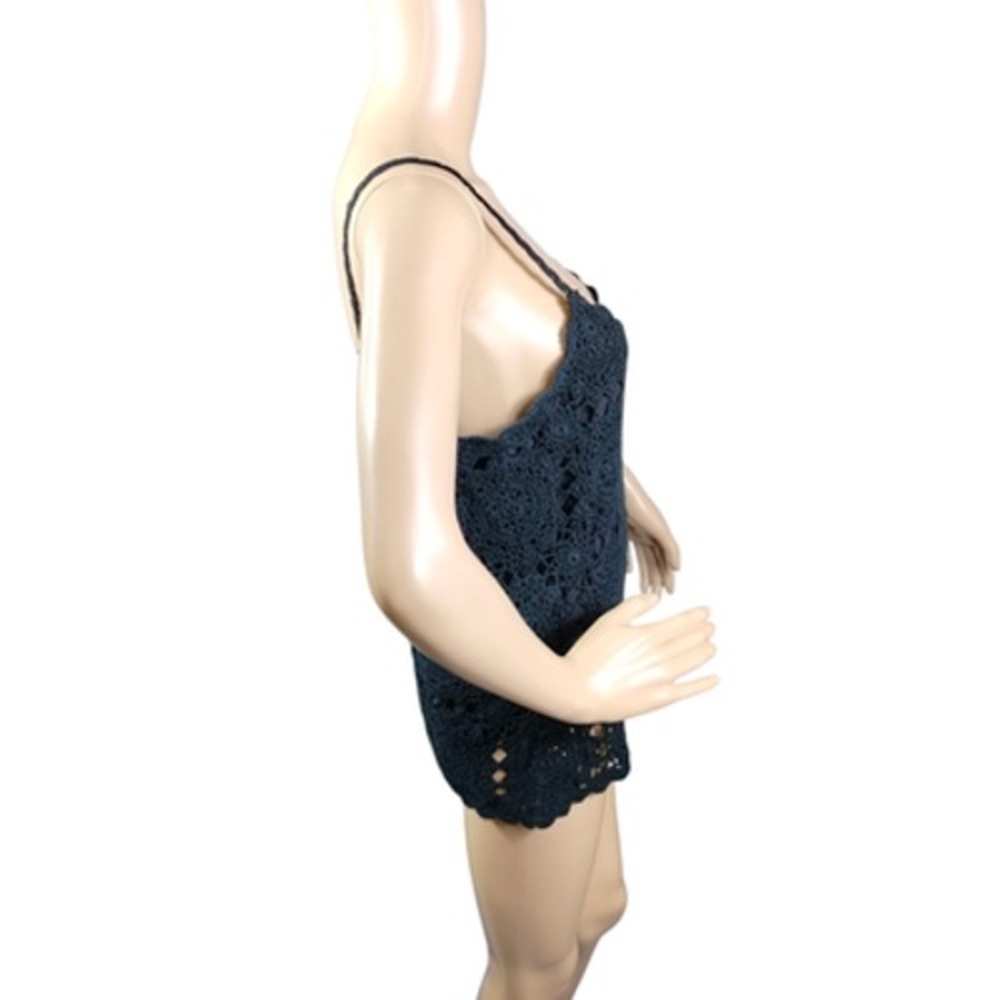 Lauren Ralph‎ Lauren Sweater Womens Medium Crochet Silk Blend Hand Knit Pullover - Picture 3 of 14